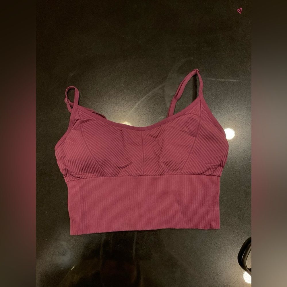 PINK Brand Burgundy Women's Ribbed Sports Bra‎